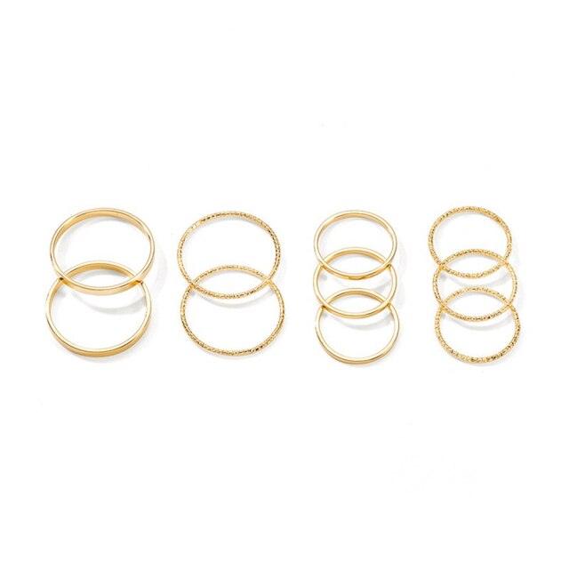 4pcs/set Opening Ring Set  Metal Adjustable Initials Geometry Alphabet Female Creative Finger Punk Rings Gothic Party Jewelry daiiibabyyy