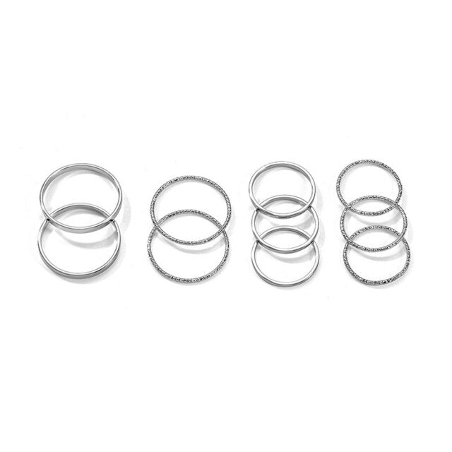 4pcs/set Opening Ring Set  Metal Adjustable Initials Geometry Alphabet Female Creative Finger Punk Rings Gothic Party Jewelry daiiibabyyy