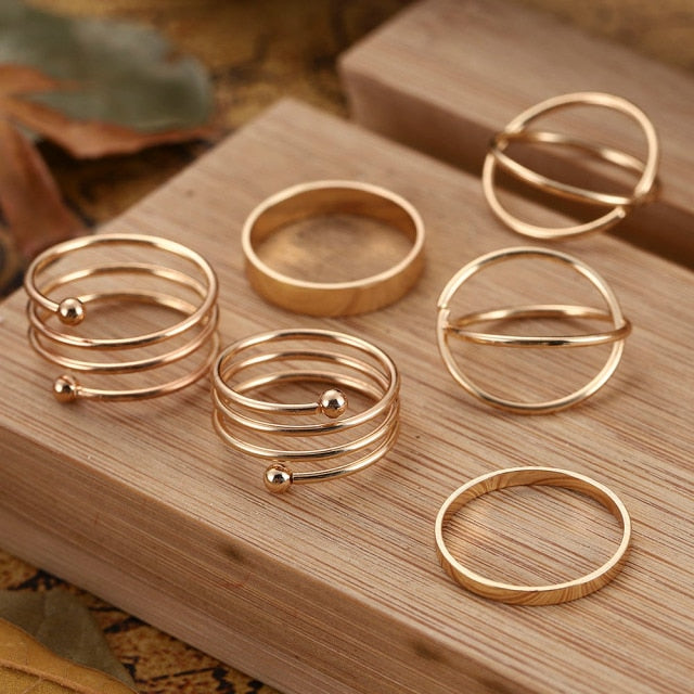 4pcs/set Opening Ring Set  Metal Adjustable Initials Geometry Alphabet Female Creative Finger Punk Rings Gothic Party Jewelry daiiibabyyy