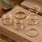 4pcs/set Opening Ring Set  Metal Adjustable Initials Geometry Alphabet Female Creative Finger Punk Rings Gothic Party Jewelry daiiibabyyy