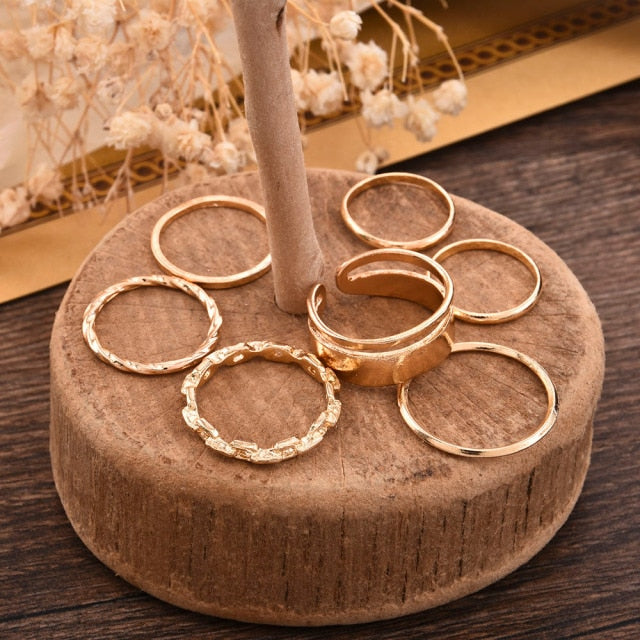 4pcs/set Opening Ring Set  Metal Adjustable Initials Geometry Alphabet Female Creative Finger Punk Rings Gothic Party Jewelry daiiibabyyy