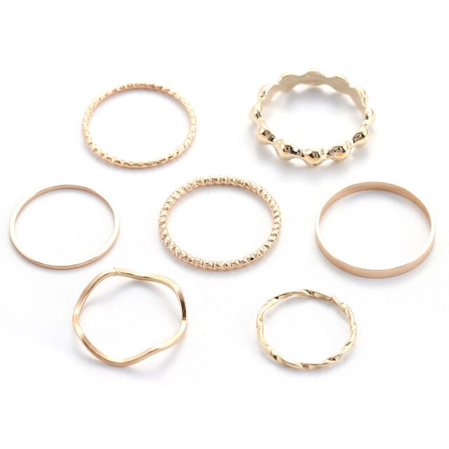 4pcs/set Opening Ring Set  Metal Adjustable Initials Geometry Alphabet Female Creative Finger Punk Rings Gothic Party Jewelry daiiibabyyy