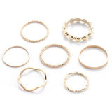 4pcs/set Opening Ring Set  Metal Adjustable Initials Geometry Alphabet Female Creative Finger Punk Rings Gothic Party Jewelry daiiibabyyy