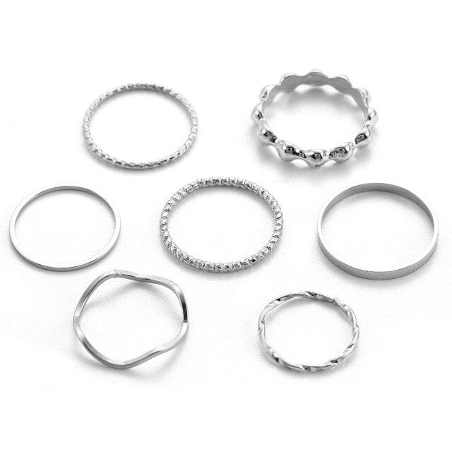 4pcs/set Opening Ring Set  Metal Adjustable Initials Geometry Alphabet Female Creative Finger Punk Rings Gothic Party Jewelry daiiibabyyy