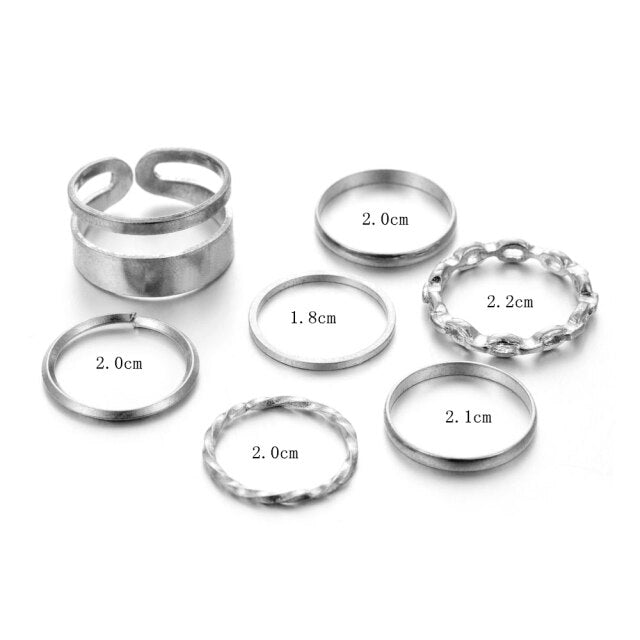 4pcs/set Opening Ring Set  Metal Adjustable Initials Geometry Alphabet Female Creative Finger Punk Rings Gothic Party Jewelry daiiibabyyy