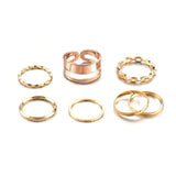 4pcs/set Opening Ring Set  Metal Adjustable Initials Geometry Alphabet Female Creative Finger Punk Rings Gothic Party Jewelry daiiibabyyy