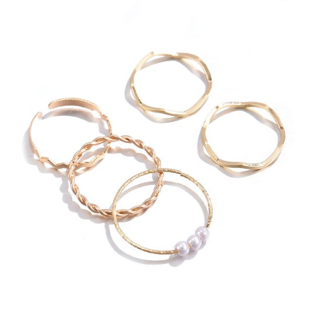 4pcs/set Opening Ring Set  Metal Adjustable Initials Geometry Alphabet Female Creative Finger Punk Rings Gothic Party Jewelry daiiibabyyy