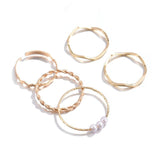 4pcs/set Opening Ring Set  Metal Adjustable Initials Geometry Alphabet Female Creative Finger Punk Rings Gothic Party Jewelry daiiibabyyy