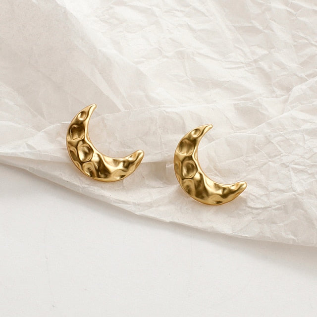 AENSOA 2021 New Gold Color Earrings for Women Multiple Trendy Round Geometric Drop Statement Earring Fashion Matted Gold Jewelry daiiibabyyy
