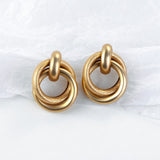 AENSOA 2021 New Gold Color Earrings for Women Multiple Trendy Round Geometric Drop Statement Earring Fashion Matted Gold Jewelry daiiibabyyy
