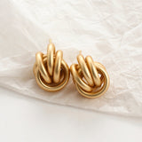 AENSOA 2021 New Gold Color Earrings for Women Multiple Trendy Round Geometric Drop Statement Earring Fashion Matted Gold Jewelry daiiibabyyy