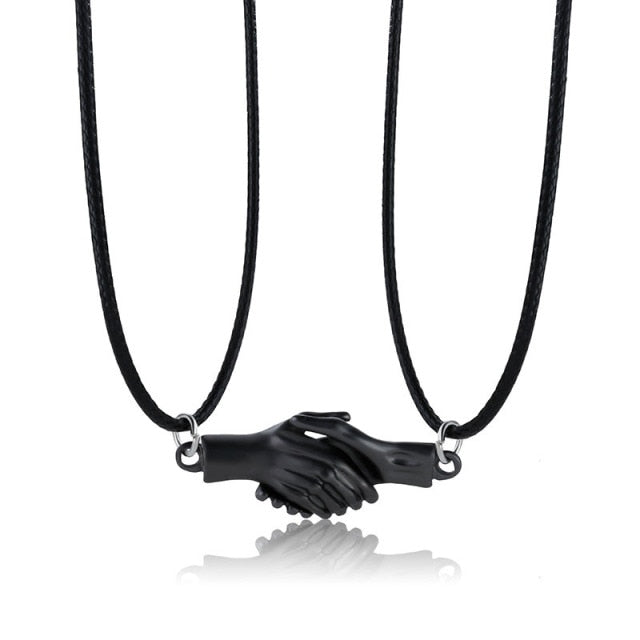2Pcs/Lot Magnetic Couple Necklace Friendship Heart Pendant Distance Faceted Charm Necklace Women Valentine's Day Gift 2021 daiiibabyyy