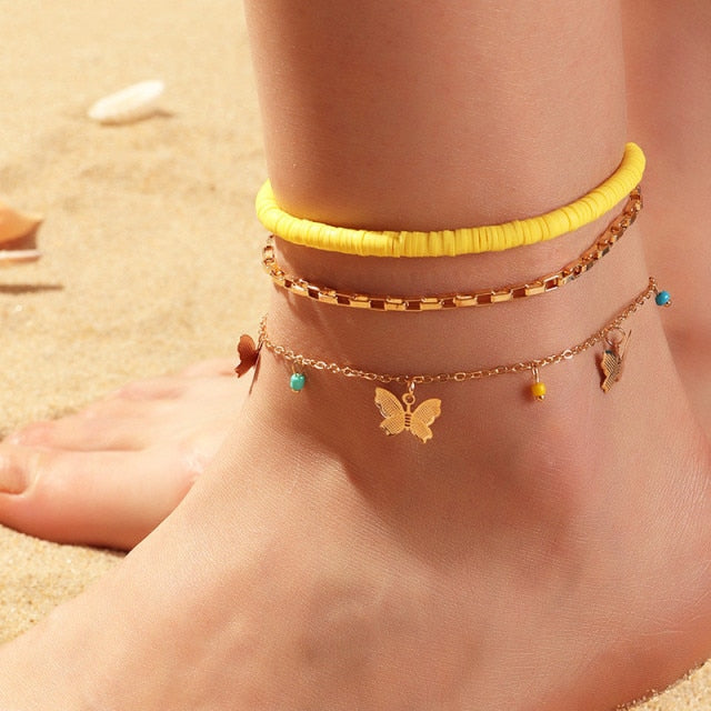 Bohemian Turkish Eyes Beads Anklets For Women Summer Ocean Beach Accessories Evil Eye Pendant Ankle Bracelet Jewelry Gift daiiibabyyy