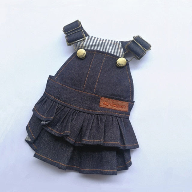 Puppy Girl Dog Denim Clothes Skirt Summer Dress For Dogs Chihuahua Small Breeds Of Dog Dress Poodle York Pomeranian Pet Clothing daiiibabyyy