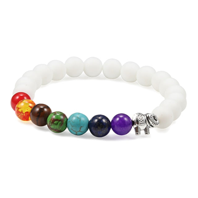 7 Chakra Bracelet Natural Lava Stone Wooden Bead Pendant Bracelets Bangles Buddha Prayer Healing Balance Charm Yoga Jewelry Gift daiiibabyyy