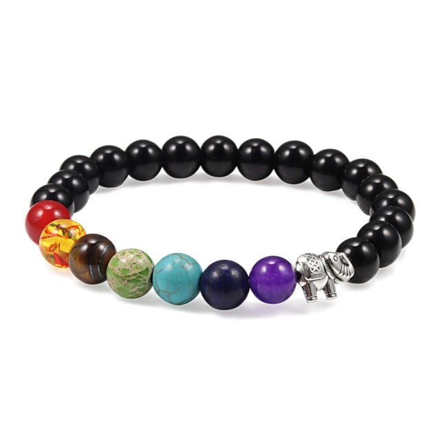 7 Chakra Bracelet Natural Lava Stone Wooden Bead Pendant Bracelets Bangles Buddha Prayer Healing Balance Charm Yoga Jewelry Gift daiiibabyyy