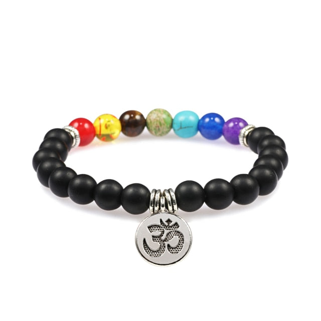 7 Chakra Bracelet Natural Lava Stone Wooden Bead Pendant Bracelets Bangles Buddha Prayer Healing Balance Charm Yoga Jewelry Gift daiiibabyyy