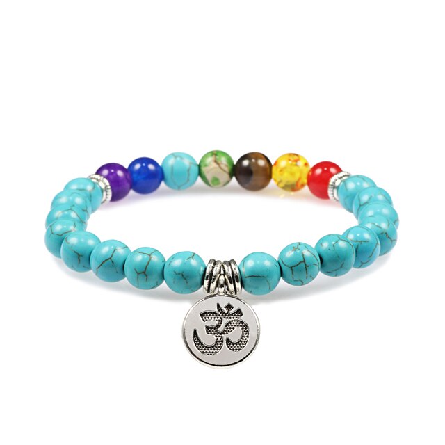 7 Chakra Bracelet Natural Lava Stone Wooden Bead Pendant Bracelets Bangles Buddha Prayer Healing Balance Charm Yoga Jewelry Gift daiiibabyyy