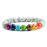 7 Chakra Bracelet Natural Lava Stone Wooden Bead Pendant Bracelets Bangles Buddha Prayer Healing Balance Charm Yoga Jewelry Gift daiiibabyyy