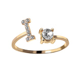 A-Z Letter Gold Color Metal Adjustable Opening Rings For Women Initials Name Alphabet Creative Finger Ring Trendy Party Jewelry daiiibabyyy