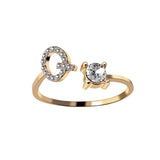 A-Z Letter Gold Color Metal Adjustable Opening Rings For Women Initials Name Alphabet Creative Finger Ring Trendy Party Jewelry daiiibabyyy