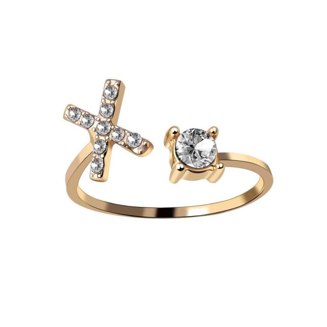 A-Z Letter Gold Color Metal Adjustable Opening Rings For Women Initials Name Alphabet Creative Finger Ring Trendy Party Jewelry daiiibabyyy