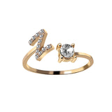 A-Z Letter Gold Color Metal Adjustable Opening Rings For Women Initials Name Alphabet Creative Finger Ring Trendy Party Jewelry daiiibabyyy