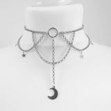 Black Crescent Moon Choker Necklace Gothic Grunge Black Velvet Jewelry Gorgeous Women Pendant Gift Gothic Statement Goth New daiiibabyyy