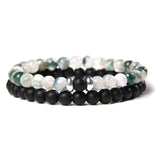 2pcs/set Fashion Men Bracelet Natural Stone Tiger Eye Lava Bead Bracelet for Men Women Jewelry Gift Classic Pulsera Hombre daiiibabyyy