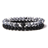 2pcs/set Fashion Men Bracelet Natural Stone Tiger Eye Lava Bead Bracelet for Men Women Jewelry Gift Classic Pulsera Hombre daiiibabyyy
