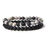 2pcs/set Fashion Men Bracelet Natural Stone Tiger Eye Lava Bead Bracelet for Men Women Jewelry Gift Classic Pulsera Hombre daiiibabyyy