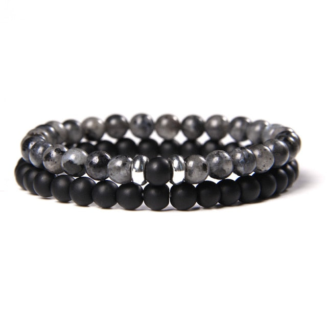 2pcs/set Fashion Men Bracelet Natural Stone Tiger Eye Lava Bead Bracelet for Men Women Jewelry Gift Classic Pulsera Hombre daiiibabyyy