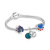 BRACE CO European Heart-shaped Pendant Charm Bracelet Fit Women's Jewellery Snake Chain Rose Gold Metal Fashion Fine Bracelets daiiibabyyy