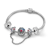 BRACE CO European Heart-shaped Pendant Charm Bracelet Fit Women's Jewellery Snake Chain Rose Gold Metal Fashion Fine Bracelets daiiibabyyy