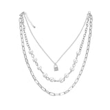 Antique Pearl Chain Necklace With Butterfly Pendant Charms Silvery Neck Jewelry For Women Party Gift Ideas daiiibabyyy