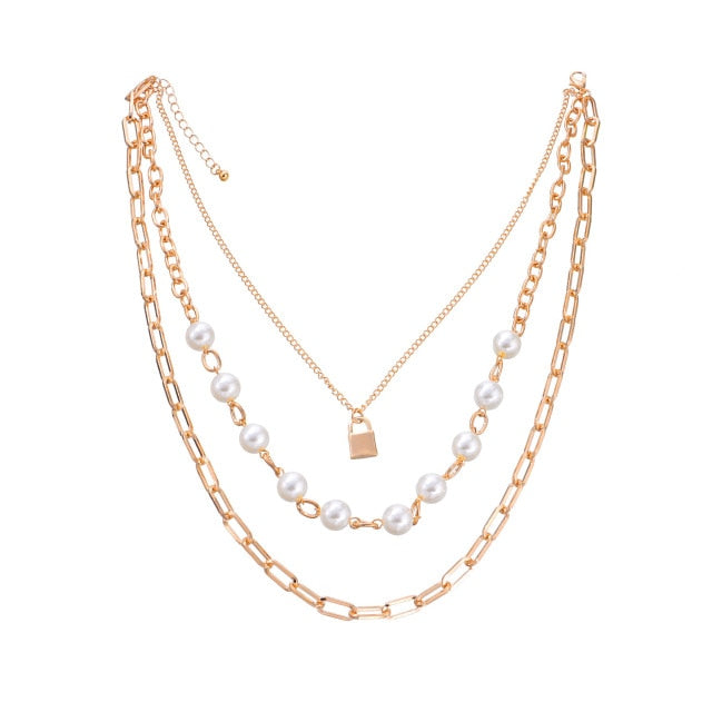 Antique Pearl Chain Necklace With Butterfly Pendant Charms Silvery Neck Jewelry For Women Party Gift Ideas daiiibabyyy