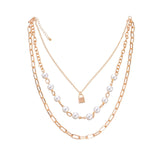 Antique Pearl Chain Necklace With Butterfly Pendant Charms Silvery Neck Jewelry For Women Party Gift Ideas daiiibabyyy