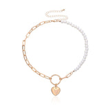 Antique Pearl Chain Necklace With Butterfly Pendant Charms Silvery Neck Jewelry For Women Party Gift Ideas daiiibabyyy