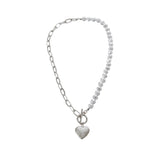 Antique Pearl Chain Necklace With Butterfly Pendant Charms Silvery Neck Jewelry For Women Party Gift Ideas daiiibabyyy