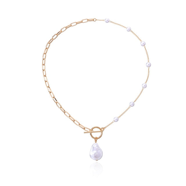 Antique Pearl Chain Necklace With Butterfly Pendant Charms Silvery Neck Jewelry For Women Party Gift Ideas daiiibabyyy