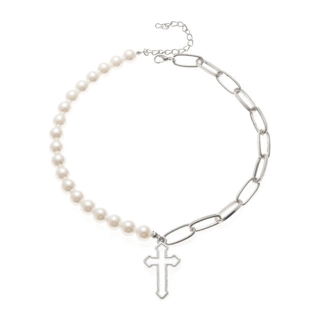 Antique Pearl Chain Necklace With Butterfly Pendant Charms Silvery Neck Jewelry For Women Party Gift Ideas daiiibabyyy