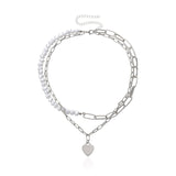 Antique Pearl Chain Necklace With Butterfly Pendant Charms Silvery Neck Jewelry For Women Party Gift Ideas daiiibabyyy