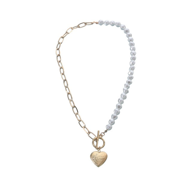Antique Pearl Chain Necklace With Butterfly Pendant Charms Silvery Neck Jewelry For Women Party Gift Ideas daiiibabyyy