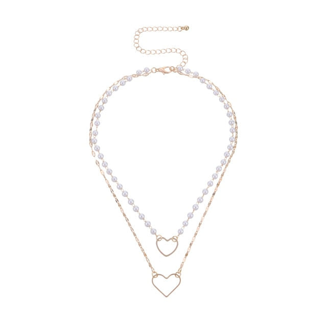 Antique Pearl Chain Necklace With Butterfly Pendant Charms Silvery Neck Jewelry For Women Party Gift Ideas daiiibabyyy