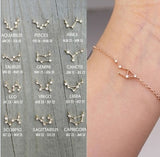 Cardboard Star Zodiac Sign 12 Constellation Bracelet Crystal Charm Gold Chain Bracelet for Women Girls Birthday Jewelry Gift daiiibabyyy