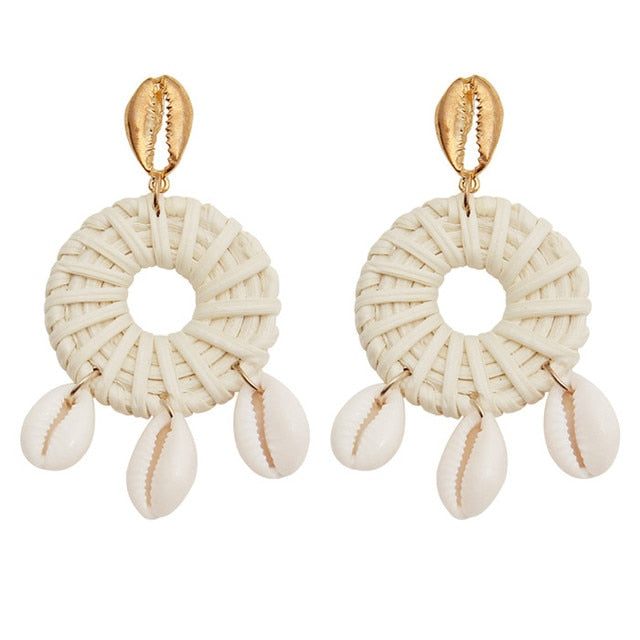 ZOSHI Sea Shell Earrings For Women Gold Color Trendy Metal Shell Cowrie Statement Dangle Earrings New Summer Beach Jewelry daiiibabyyy