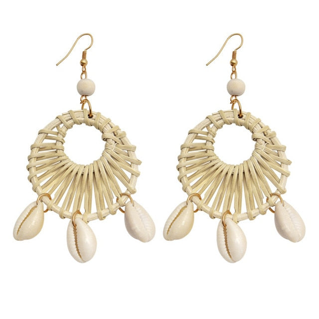 ZOSHI Sea Shell Earrings For Women Gold Color Trendy Metal Shell Cowrie Statement Dangle Earrings New Summer Beach Jewelry daiiibabyyy