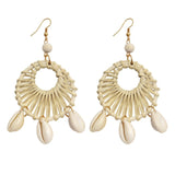 ZOSHI Sea Shell Earrings For Women Gold Color Trendy Metal Shell Cowrie Statement Dangle Earrings New Summer Beach Jewelry daiiibabyyy