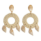 ZOSHI Sea Shell Earrings For Women Gold Color Trendy Metal Shell Cowrie Statement Dangle Earrings New Summer Beach Jewelry daiiibabyyy