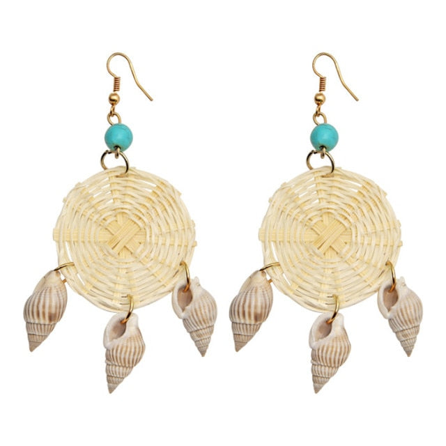 ZOSHI Sea Shell Earrings For Women Gold Color Trendy Metal Shell Cowrie Statement Dangle Earrings New Summer Beach Jewelry daiiibabyyy
